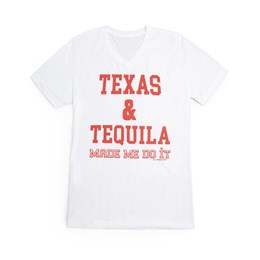 Oil Digger Tees Women's TX And Tequila Made Me V Neck T Shirt