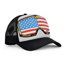 Bigtruck OG G. Line Grey Black American Flag Goggle Trucker Hat