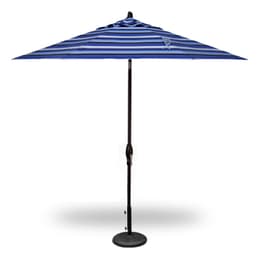 Treasure Garden 9' Auto Tilt Umbrella - Black with Milano Cobalt Stripe