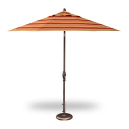 Treasure Garden 9' Auto Tilt Umbrella - Bronze with Astoria Sunset Stripe