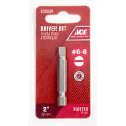 Ace Slotted 2 in. L x #6-8 S2 Tool Steel 1/4 in. Screwdriver Bit Quick-Change Hex Shank 1 pc.