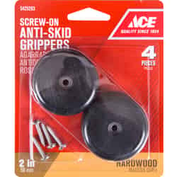 Ace Plastic Heavy Duty Anti-Skid Pads Black Round 2 in. W 4 pk