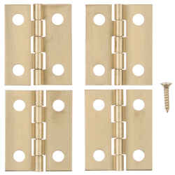 Ace 13/16 in. W x 1 in. L Polished Brass Brass Medium Hinge 4 pk