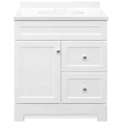 Continental Cabinets Edgewater Single White Vanity Combo 33-1/2 in. H x 30 in. W x 18 in. D