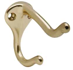 Schlage 1-3/4 in. L Gold Brass Medium Bright Brass Hook 1 pk Coat and Hat