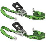 Keeper 16 ft. L Green Tie Down w/Ratchet 1000 lb. 2 pk