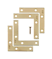 Ace 2-1/2 in. H x 3.75 in. W x 2-1/2 in. D Flat Corner Brace Brass