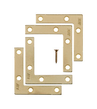 Ace 2-1/2 in. H x 3.75 in. W x 2-1/2 in. D Flat Corner Brace Brass