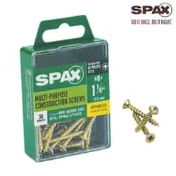 SPAX No. 8 x 1-1/4 in. L Phillips/Square Flat Yellow Zinc Steel Multi-Purpose Screw 30 each