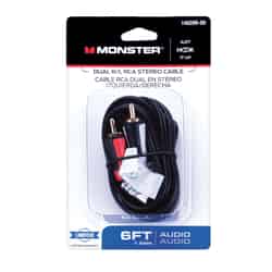 Monster Cable Just Hook It Up 6 ft. L Dual R/L RCA Stereo Cable RCA