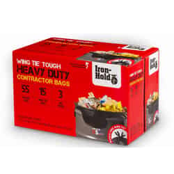 Iron Hold 55 gal. Contractor Bags Twist Tie 15 pk