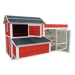 Merry Products 6 Chickens Firwood Red Barn Chicken Coop