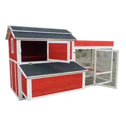 Merry Products 6 Chickens Firwood Red Barn Chicken Coop