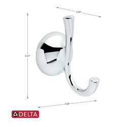Delta Foundations 5.39 in. H x 3.78 in. W x 2.68 in. L Robe Hook