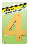 Hy-Ko Brass Brass Plated 4 Number Nail-On 5 in.