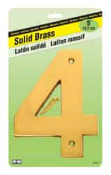 Hy-Ko Brass Brass Plated 4 Number Nail-On 5 in.