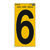 Hy-Ko 5 in. Vinyl Black 6 Self-Adhesive Reflective Number