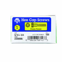 HILLMAN 5/16 in. Dia. x 3/4 in. L Heat Treated Yellow Dichromate Hex Head Cap Screw 100 box