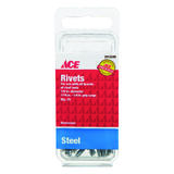 Ace 1/8 L 1/8 Steel Rivets 25 pk Silver