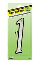 Hy-Ko 4 in. Reflective White Plastic Nail-On Number 1 1 pc.