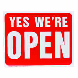 Hy-Ko English 19 in. W x 15 in. H Sign Yes We're Open / Sorry We're Closed Plastic