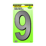 Hy-Ko 6 in. Reflective Black 9 Number Nail-On Plastic