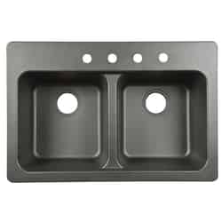 Kindred Tectonite Dual Mount 33 in. W x 22 in. L Kitchen Sink Black