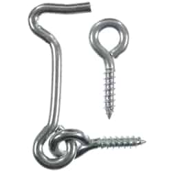 Ace Small Zinc-Plated Steel 2 in. L Hook and Eye Silver 2 pk
