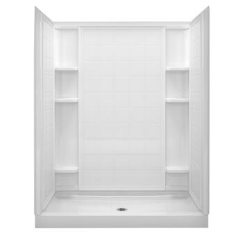 Sterling Ensemble 4.5 in. H x 34 in. W x 60 in. L White Three Piece Center Drain Rectangular S