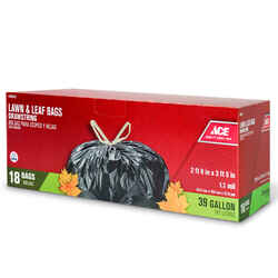 Ace 39 gal. Lawn and Leaf Bags Drawstring 18 pk