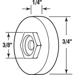 Prime-Line 3/4 in. D X 1/4 in. L Nylon Roller Assembly 2 pk