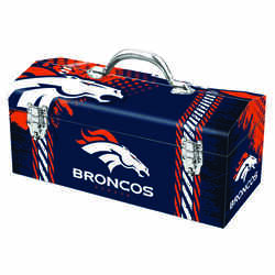 Sainty International 16.25 in. Denver Broncos Art Deco Tool Box 7.1 in. W x 7.75 in. H Steel