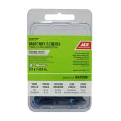 Ace 1/4 in. x 1-3/4 in. L Slotted Hex Washer Head Ceramic Steel Masonry Screws 18 pk