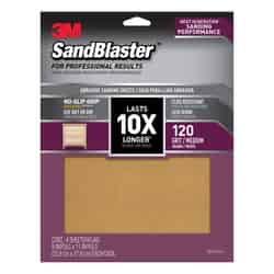 3M SandBlaster 11 in. L X 9 in. W 120 Grit Ceramic Sandpaper 4 pk