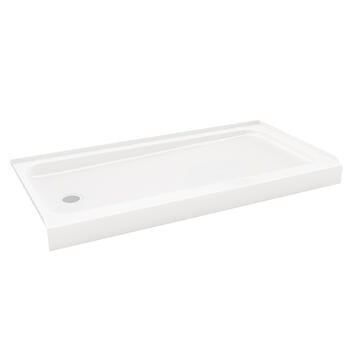 Bootz ShowerCast 4 in. H x 30 in. W x 60 in. L White Porcelain Left Hand Drain Rectangle Showe