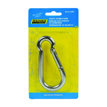 Seachoice  Stainless Steel  3/8 in. L x 4 in. W Safety Spring Hook  1 pk 