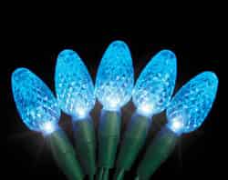 Celebrations Platinum LED C6 C6 Light Set Blue 24-1/2 ft. 50 lights