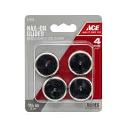 Ace Silver 1-1/4 in. Nail-On Nickel/Nylon Chair Glide 4 pk