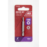 Ace Torx T20 x 2 in. L Screwdriver Bit S2 Tool Steel 1/4 in. 1 pc. Quick-Change Hex Shank