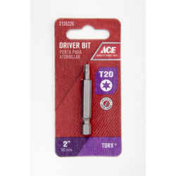 Ace Torx T20 x 2 in. L Screwdriver Bit S2 Tool Steel 1/4 in. 1 pc. Quick-Change Hex Shank