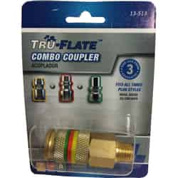 Tru-Flate Brass Universal Coupler 1/4 Male 1 1 pc