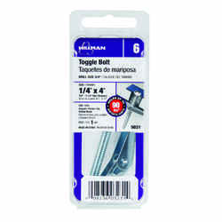HILLMAN Fas-N- Tite 1/4 in. Dia. x 4 L Round 1 pk Toggle Bolt Steel
