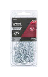 Ace Small White 1.3125 in. L Cup Hook 75 pk 15 lb. Steel