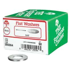 HILLMAN Zinc-Plated Stainless Steel 1/2 in. SAE Flat Washer 50 pk