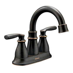 Moen Hilliard Hilliard Mediterranean Bronze Two-Handle Bathroom Faucet 4 in.