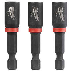 Milwaukee SHOCKWAVE IMPACT DUTY 1/4 inch drive in. x 1.875 in. L Nut Driver Set Hex Shank 3 pc.