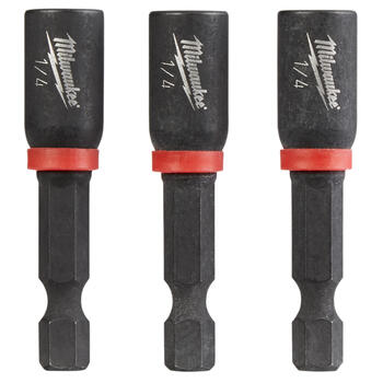 Milwaukee SHOCKWAVE IMPACT DUTY 1/4 inch drive in. x 1.875 in. L Nut Driver Set Hex Shank 3 pc.