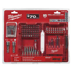 Milwaukee SHOCKWAVE Assorted 1 in. L Drill and Driver Bit Set Steel 95 pc. Hex Shank 1/4 in.