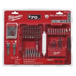 Milwaukee SHOCKWAVE Assorted 1 in. L Drill and Driver Bit Set Steel 95 pc. Hex Shank 1/4 in.