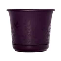 Bloem 15 in. H x 17 in. Dia. Purple Resin Freesia Etched Planter